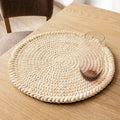 Rustic Round Woven Placemats – Black & Natural – Set of 4 - Potpourri Gift Shop