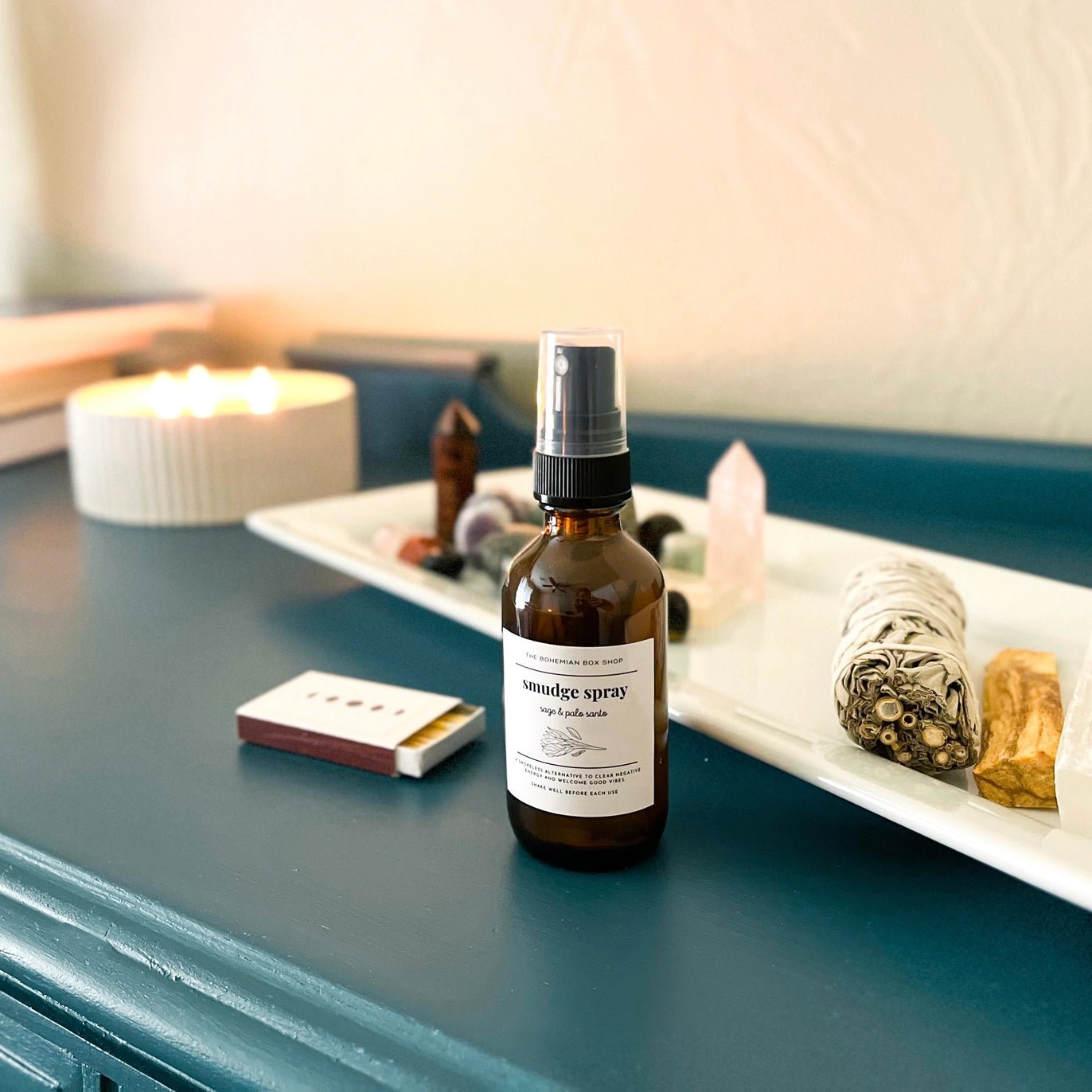 Smudge Spray - Palo Santo, White Sage, Dead Sea Salt - Potpourri Gift Shop