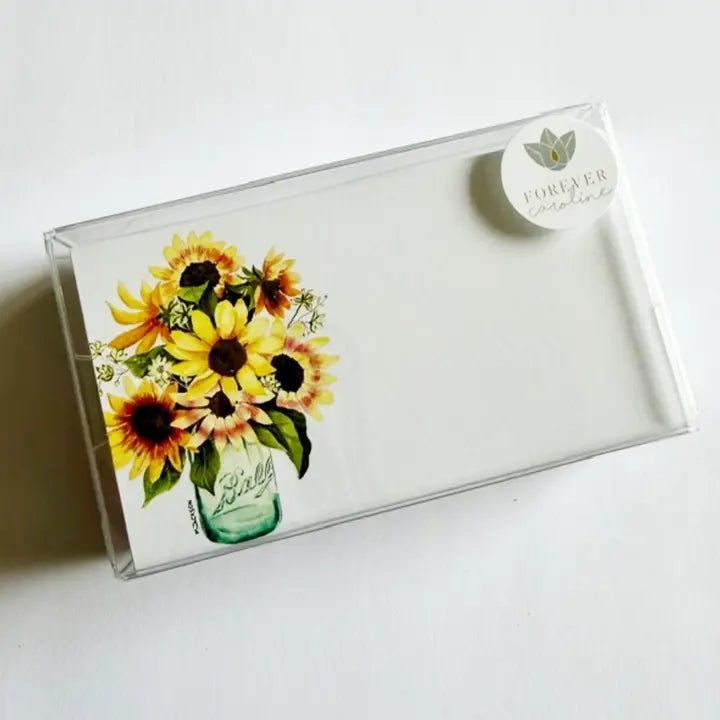 Sunflowers in Mason Jar Tiny Cards, Qty. 60 - Potpourri Gift Shop