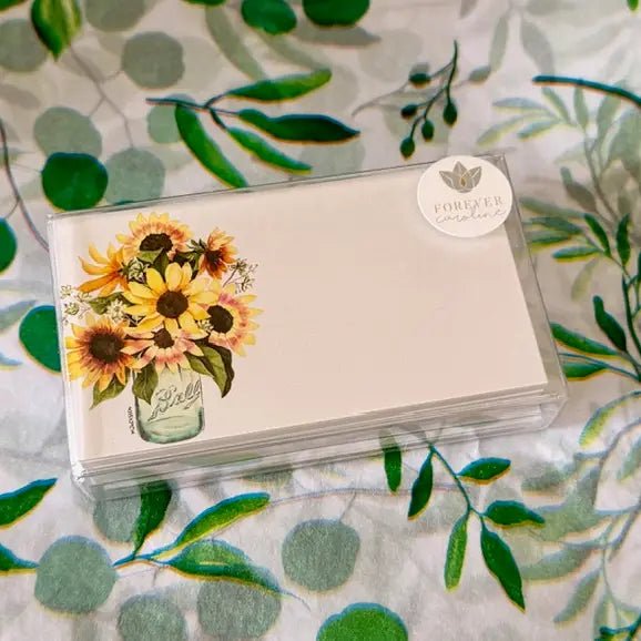 Sunflowers in Mason Jar Tiny Cards, Qty. 60 - Potpourri Gift Shop