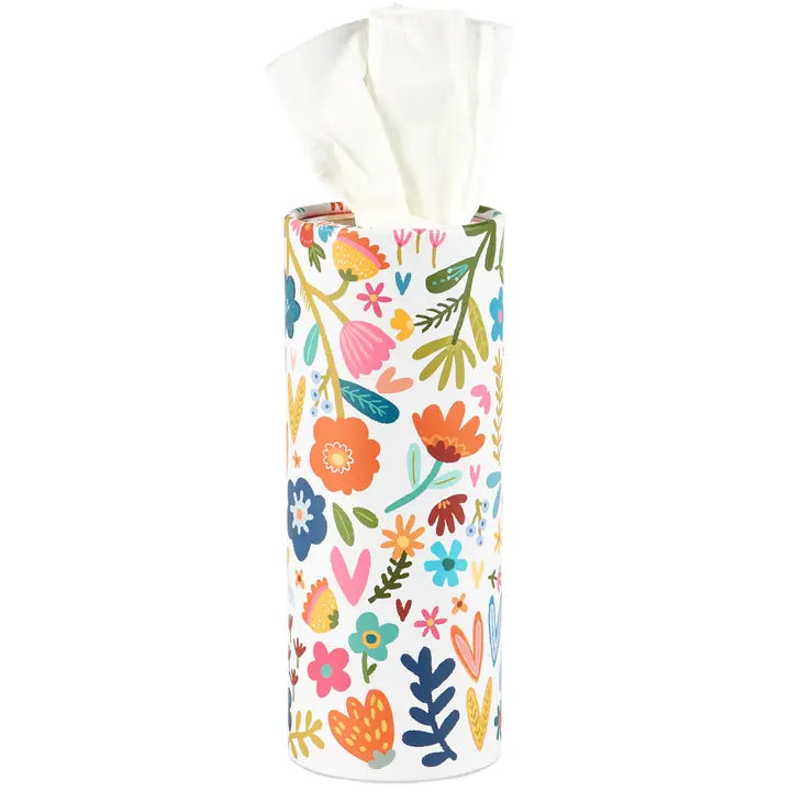 White Floral Tissue Box, Set of 4
