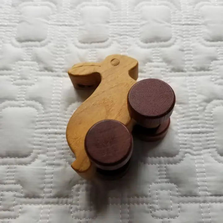 Wooden Bunny Trolley Car Toy